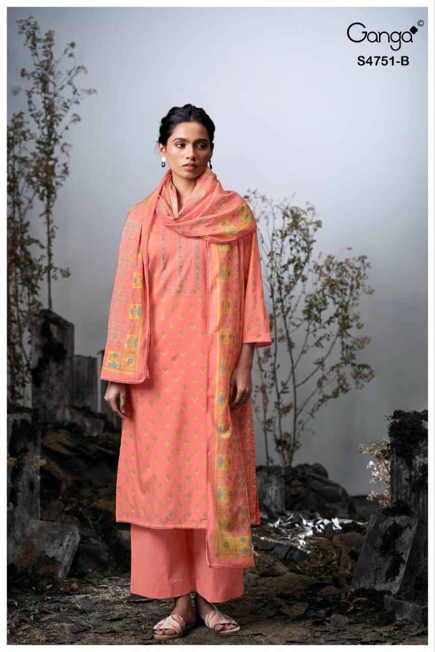 JASHVI 4751 Series By Ganga Fashion Beautiful Festive Suits Stylish Colorful Fancy Casual Wear & Ethnic Wear PREMIUM COTTON Dresses At Wholesale Price